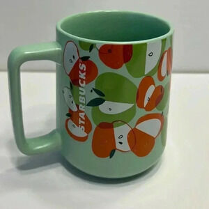 Starbucks mint green with apples design mug teachers 14 fl oz